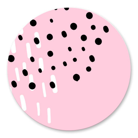 Zwart/witte confetti roze